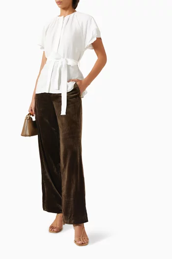 Wide-leg Pants in Velvet
