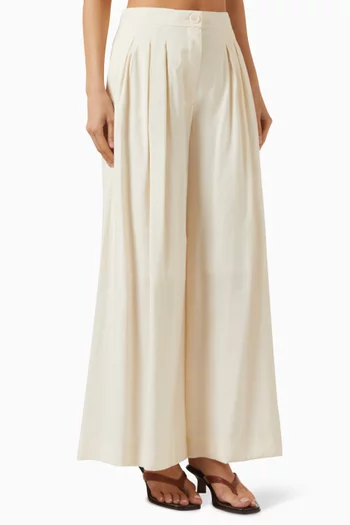 Pleated Wide-leg Pants in Modal