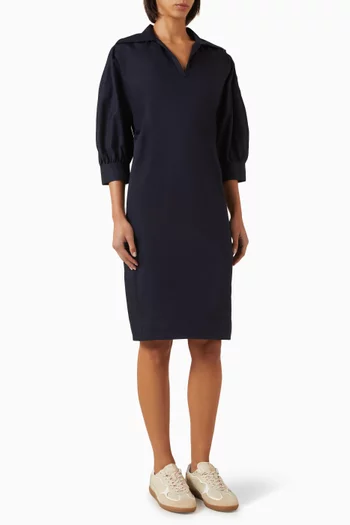 فستان قطن بنمط قميص بكشكش