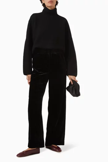 Wide-leg Pants in Velvet