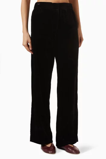 Wide-leg Pants in Velvet