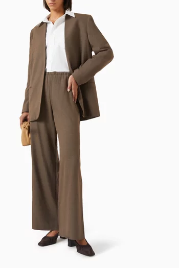 Wide-leg Pants in Wool-blend