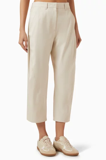 Barrel-leg Pants in Cotton