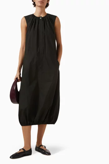 Bubble-hem Midi Dress