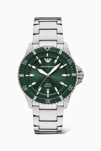 World Explorer Solar-powered Three-hand Watch, 42mm