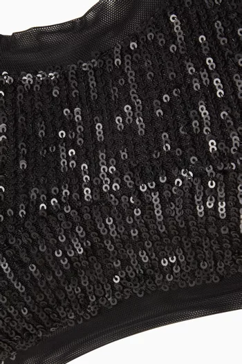 Sequin-embellished Racer Swim Bra