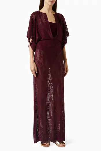 فستان سهرة أوبي دانتيل مطاطي