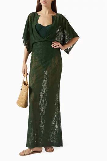 فستان سهرة أوبي دانتيل مطاطي