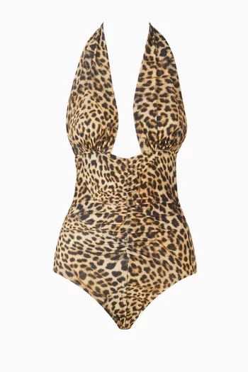 Halter Shirred Mio One-piece Swimsuit