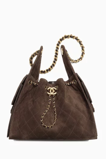 Small 25 Handbag in Suede Calfskin & Gold Metal