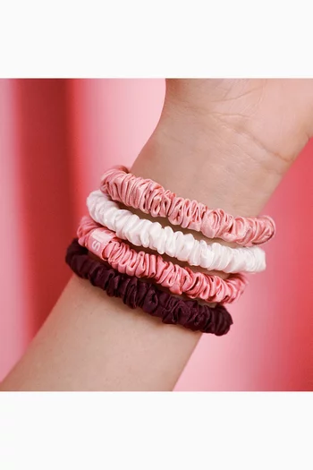 Candy Cane Silk Skinny Scrunchie Ornament, Set of 4