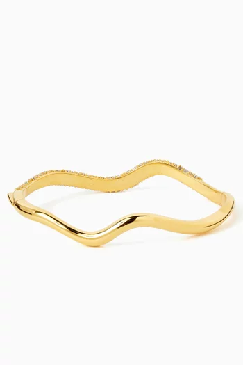Molten Snow Crystal Hinged Bangle