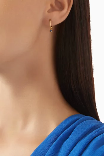 Tennis Charm Mini Hoop Earrings 18kt Gold Vermeil