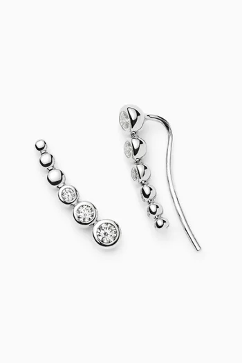 Tennis Climber Stud Earrings in Sterling Silver