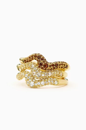 Molten Snow Stacking Rings in 18kt Gold Vermeil, Set of 3