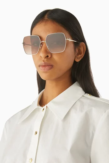Miller Square Sunglasses in Metal
