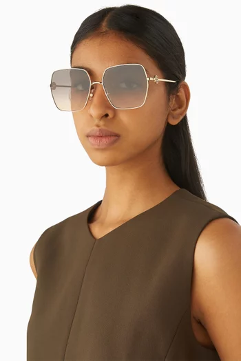 Miller Square Sunglasses in Metal