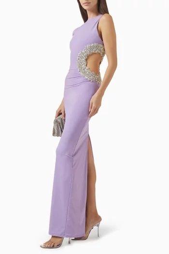 Camila Rhinestone Cut-out Maxi Dress