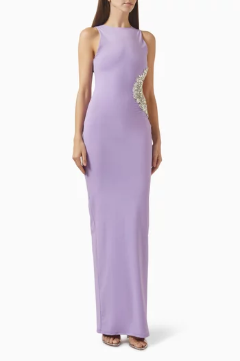 Camila Rhinestone Cut-out Maxi Dress