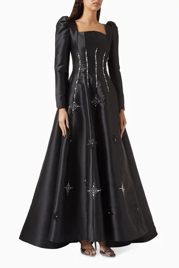 Embellished Maxi Dress in Satin