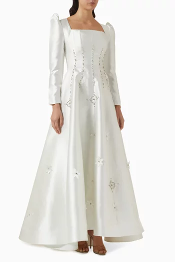 Embellished Maxi Dress in Satin