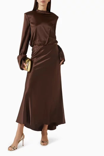 بلوزة الينور قصيرة ستان