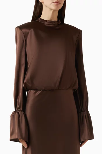 بلوزة الينور قصيرة ستان