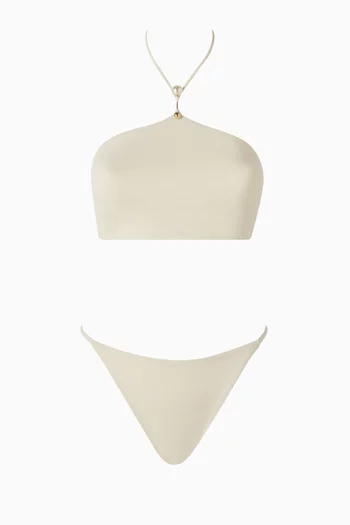 طقم بيكيني سكاي مطرز باللؤلؤ