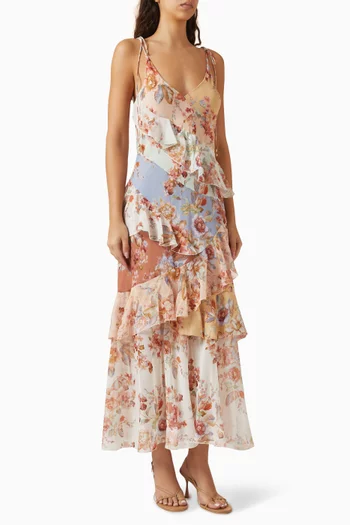 Awaken Frill Slip Dress in Cotton Blend