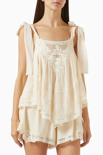 بلوزة اويكن كاميسول مزيج قطن وحرير