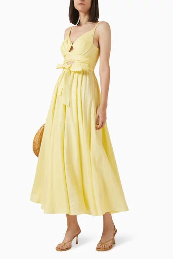 Awaken Knot-front Dress in Linen