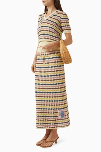 Awaken Scallop Knit Skirt in Cotton Blend