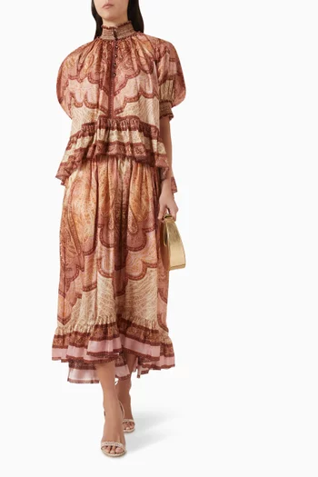 Wanderlust Frill Blouse in Silk