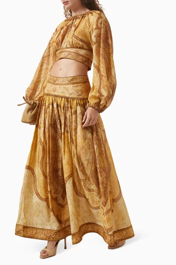 تنورة واندرلست طويلة مزيج قطن