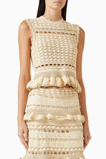 Wanderlust Crochet Tank Top in Viscose Blend