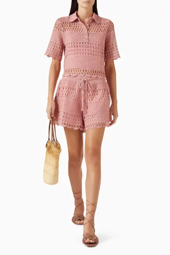 Wanderlust Sun Crochet Shirt in Cotton Blend