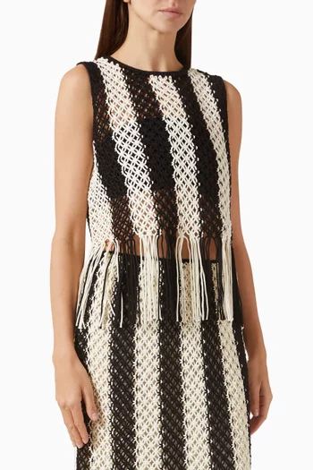 Wanderlust Macrame Tank Top in Cotton