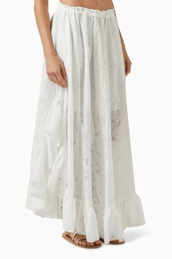 Daylight Ruffle Skirt in Cotton Blend