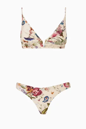 طقم بيكيني بيشنس بفتحة رقبة عميقة وطيّات