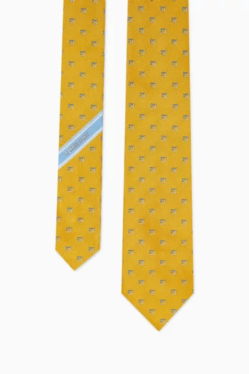 Gancini Jacquard Tie in Silk