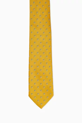 Gancini Jacquard Tie in Silk