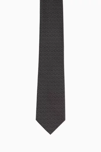 Gancini Jacquard Tie in Silk
