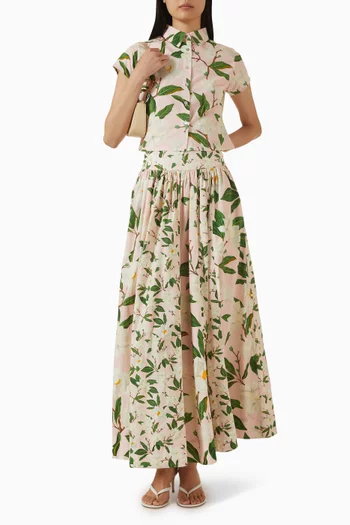 Printed Crop Shirt in Cotton