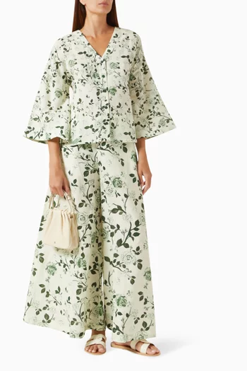 قميص بنقشة زهور