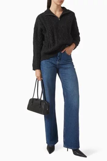 سترة منسوجة بغرزة الضفيرة