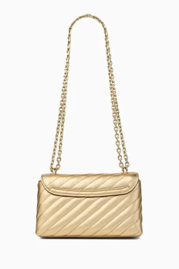 Small Curve Crossbody Bag in Metallic Nappa