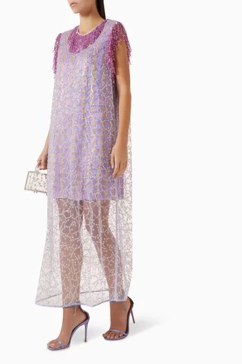 فستان لوناريا متوسط الطول مزيج فيسكوز