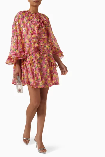 فستان فاسبيرا قصير مزيج فيسكوز وحرير