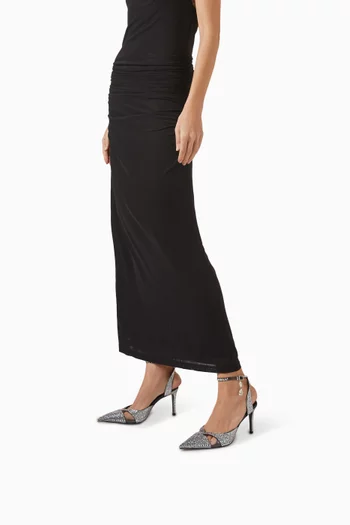 Haidi 85 Crystal-embellished Pumps in Vegan Leather