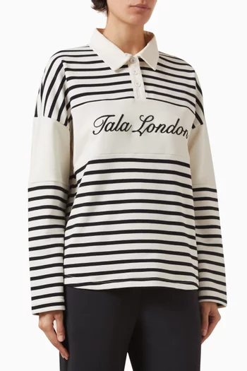 سويت شيرت بولو رغبي مزيج قطن عضوي